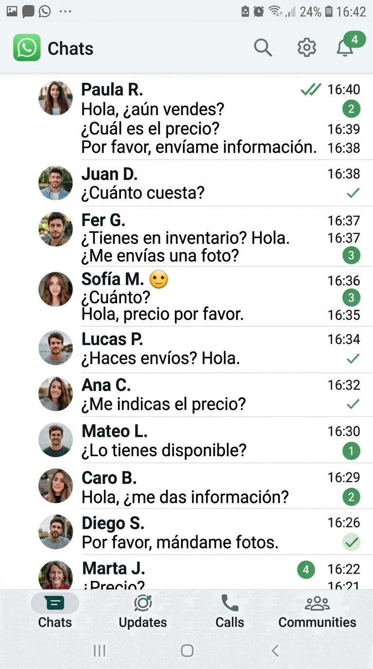 Ejemplo de venta por WhatsApp